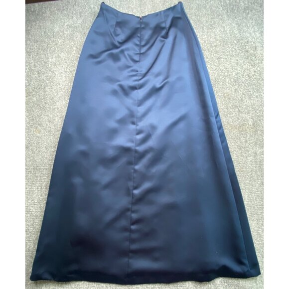 After Six Dress Womens 10 Blue Matte Satin 2pc Formal Gown Top‎ Long Skirt VTG - Picture 11 of 16